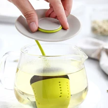 1 шт., мини-фильтр для заварки чая, фильтр для заваривания чая с листьями, анти-обжигающая ручка с крышкой, креативный ленивый заварочный чай