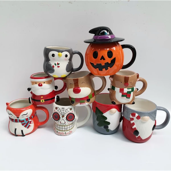 

Personality Santa Claus Cup European and American Christmas Eve funny pumpkin elk holiday gift animal mug