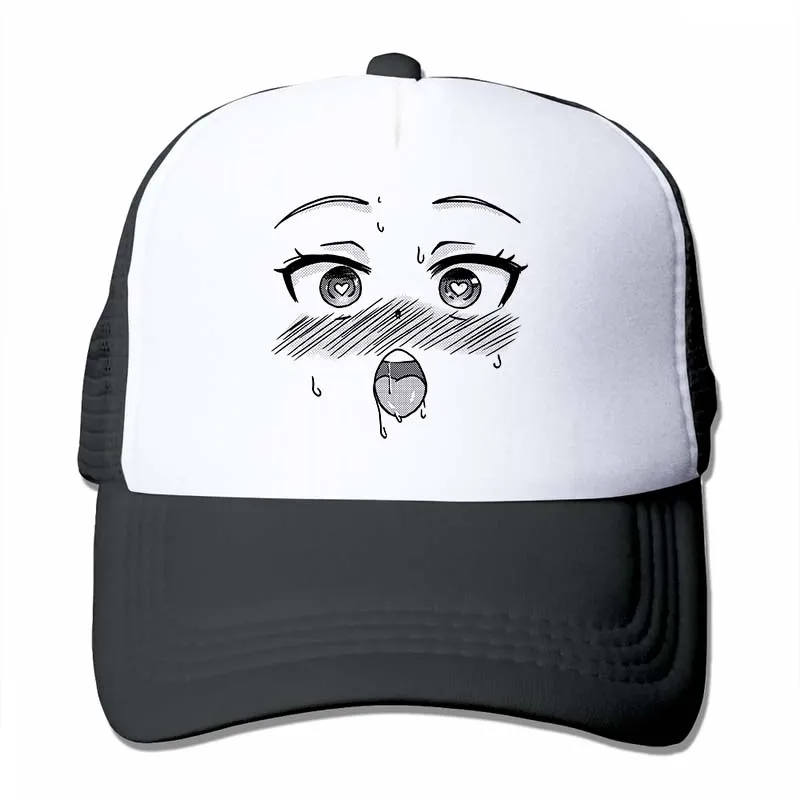 Ahegao бейсбольная кепка для мужчин и женщин, Кепка-Дальнобойщик, модная Регулируемая Кепка - Цвет: 4-Black