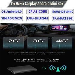 Carplay – boîtier Android sans fil, Carplay, Ai Box, 4 go/64 go, 8 cœurs, Navigation Audio, pour voiture Mazda CX 8, CX 9, CX 3, CX30, Mazda2 MX 5 