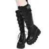 New Brand Design Big Size 43 Shoelaces Motorcycles Boots Female Platform Wedges High Heels mid-calf Boots Women Shoes ► Photo 2/6