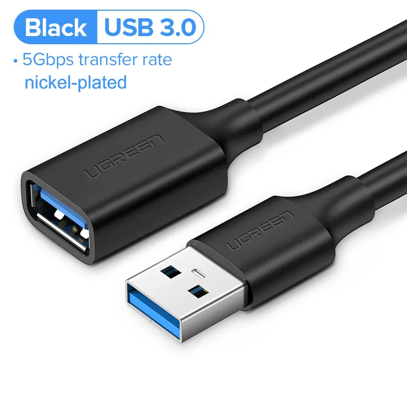 USB3.0-nickel-plated Ugreen USB кабель-удлинитель USB 3,0 кабель для умный принтер PS4 SSD USB3.0 2,0 для удлинителя данных шнур мини USB кабель-удлинитель - Цвет: USB3.0-nickel-plated