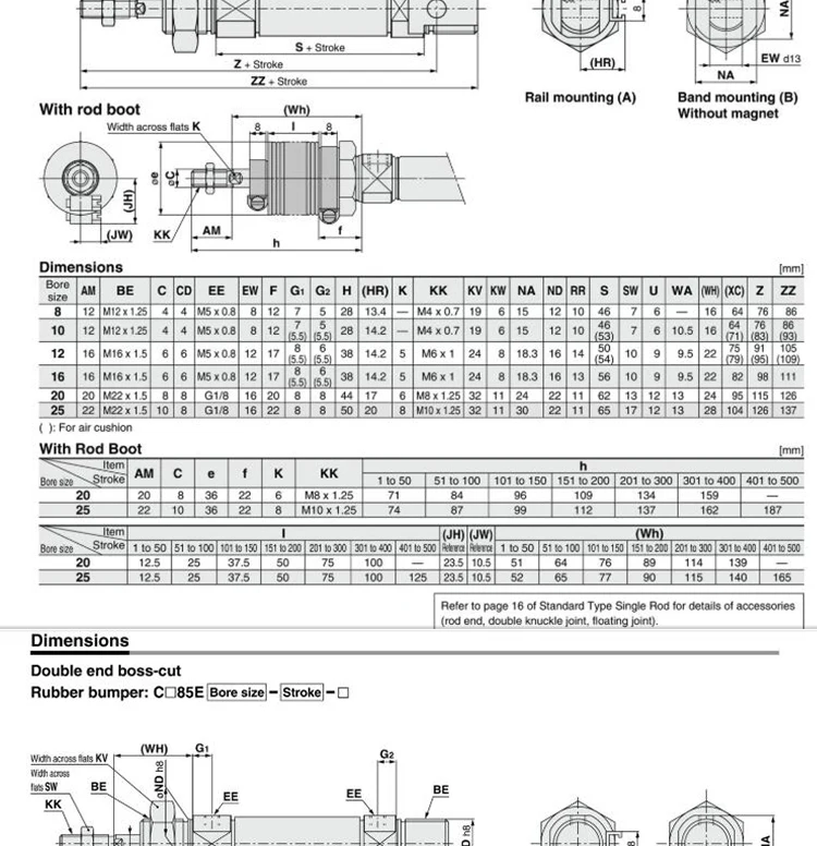 Мини-цилиндр CD85N12-25-B CD85N12-50-B CD85N12-75-B CD85N12-100-B баллоны из нержавеющей стали CD85N серии
