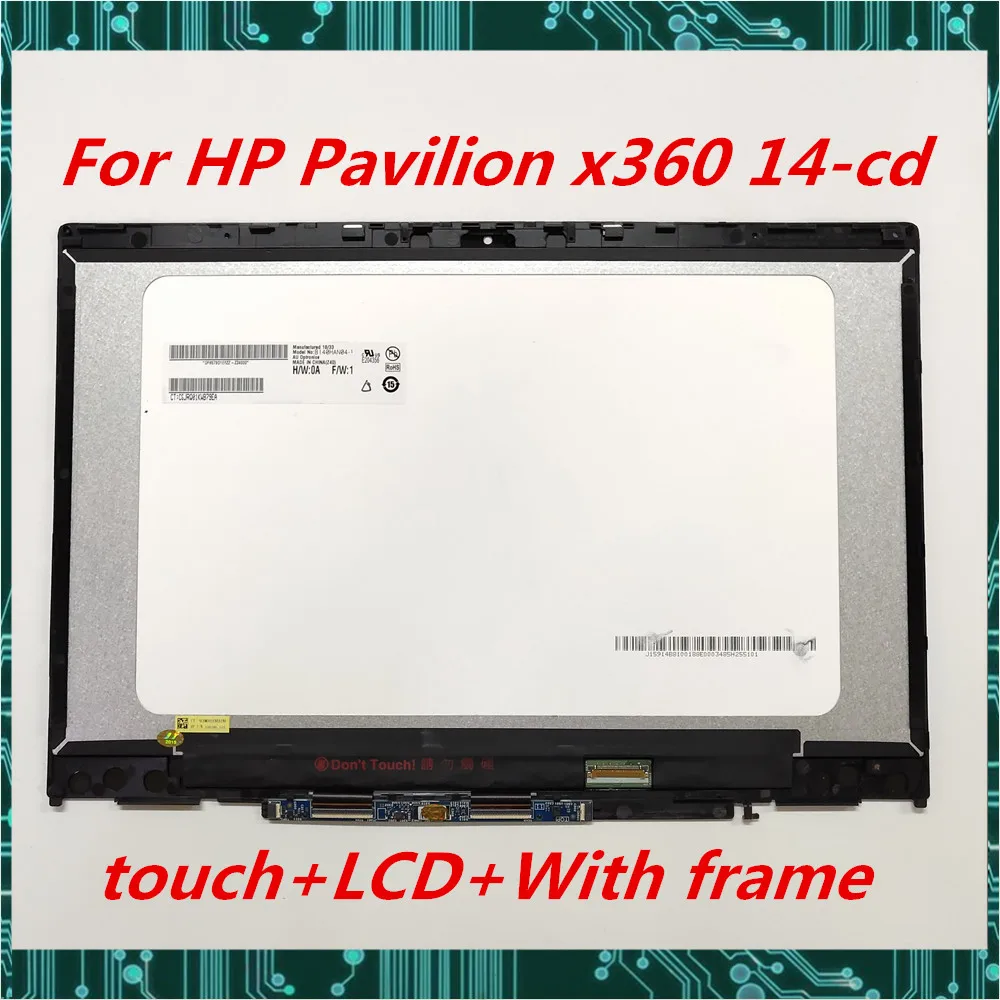 Для hp Pavilion x360 14-cd серия сенсорный экран ЖК-дисплея в сборе + с рамкой полностью