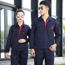 2021Spring, Autumn and Winter Long Sleeved Overalls Suit Men's and Women's Cotton Clothes Auto Repair Clothes
