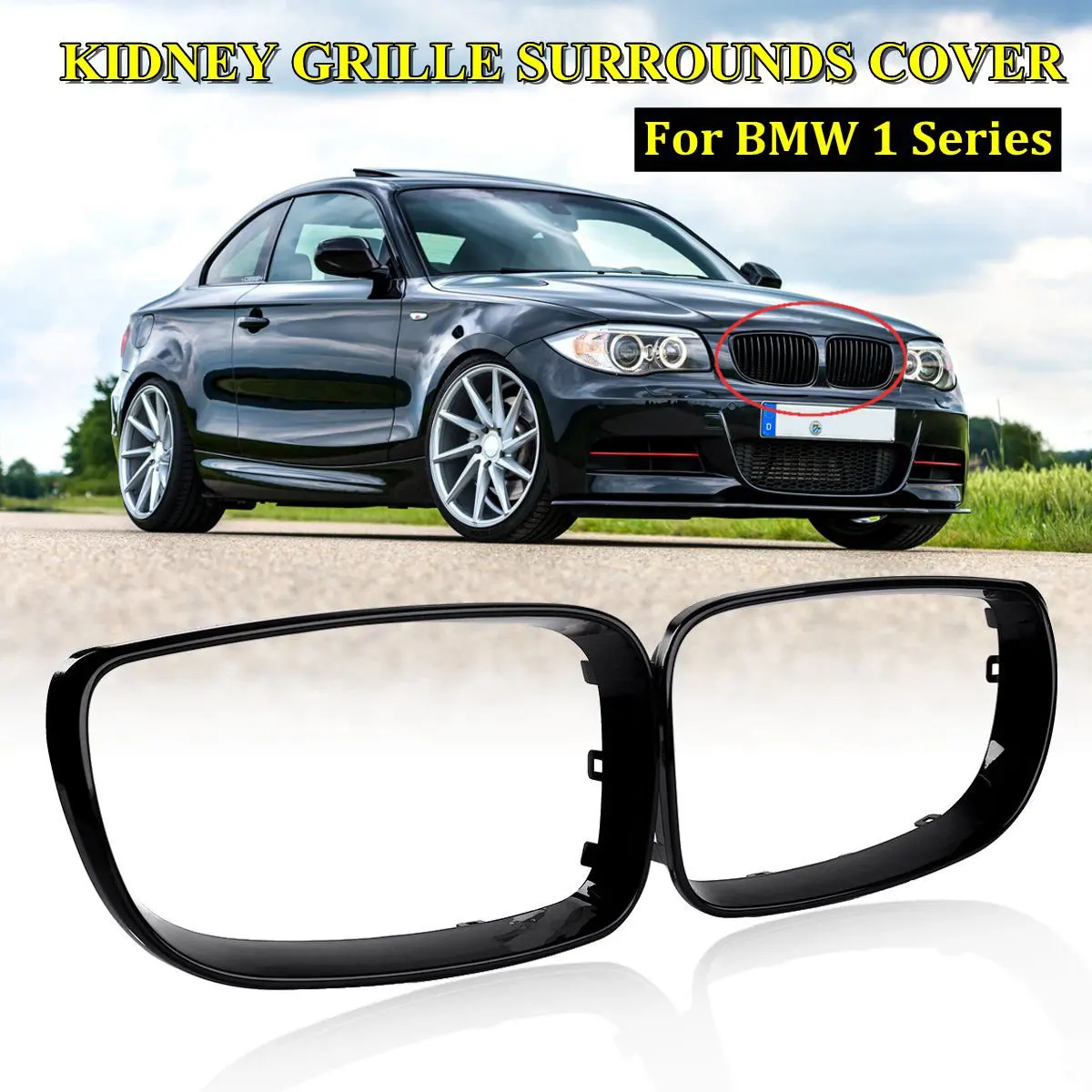 Глянцевая черная решетка для радиатора BMW 1 серии 116 118 120 E81 E82 E87 E88 2007 2008 2009 2010 2011