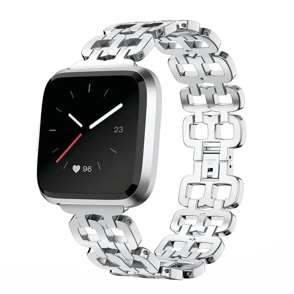 Роскошный металлический ремешок для часов Fitbit Versa Lite для ремешка часов ремешок из нержавеющей стали Новое поступление сменные полосы - Цвет ремешка: SILVER