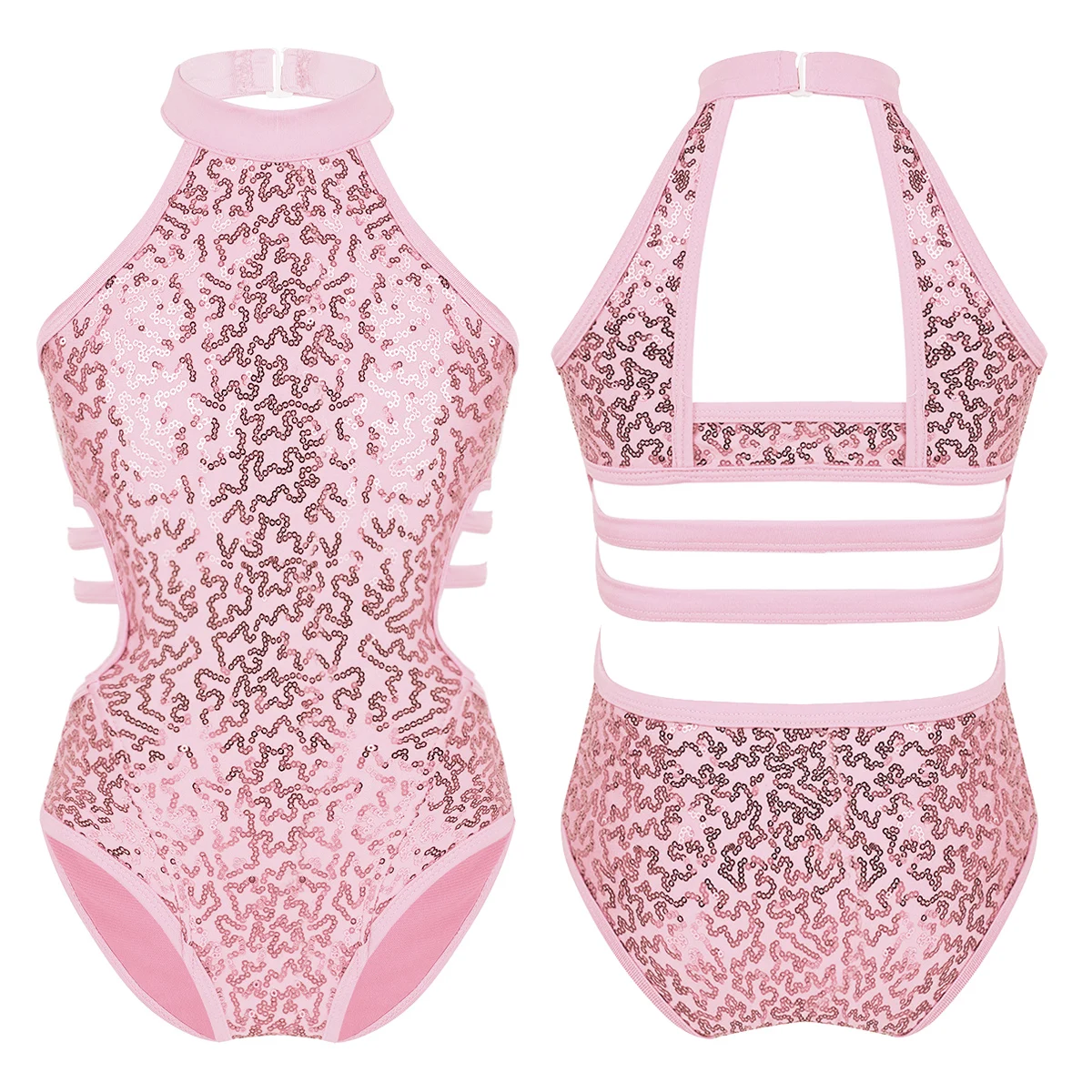 Детский балетный трико с блестками для девочек