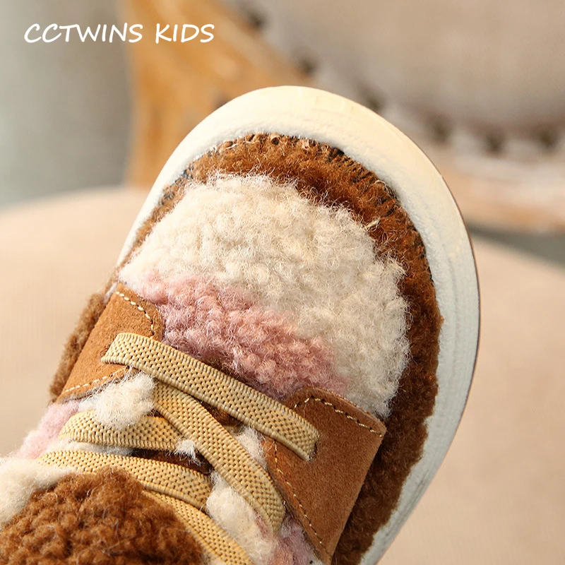 CCTWINS/детская обувь; коллекция года; зимние модные теплые ботинки на меху для девочек; короткие ботинки на меху для мальчиков; повседневная обувь черного цвета для детей; SNB129