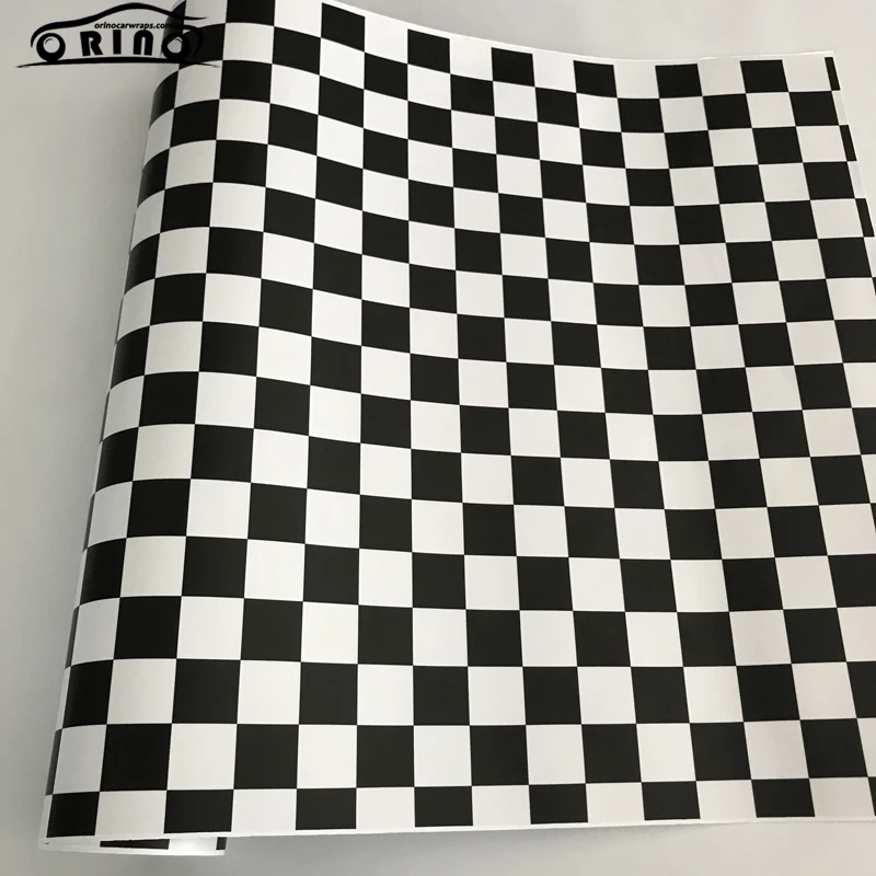 Black White Checkered Flag Vinyl Wrap Sticker-3