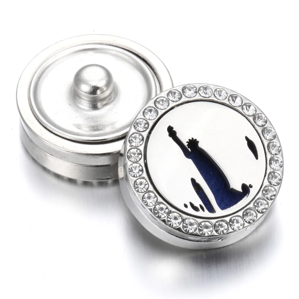 Ароматерапия 18 мм кнопки медальон для парфюмерии Магнитный из нержавеющей стали эфирные масла диффузор браслет с защелкой ювелирные изделия - Окраска металла: 22