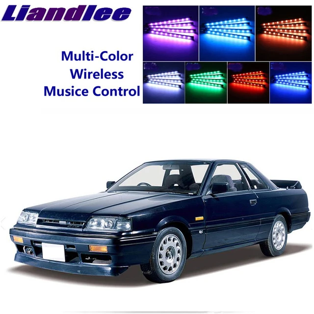 Liandlee for nissanskyline skyline gtr r30 r31 r32r34カーインテリアアンダーダッシュフットウェルシートアクセント音楽リズムアンビエントライト