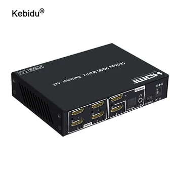 

HDMI 2.0 Matrix 4x2 4K 60Hz HDR Switch Splitter 4 in 2 out Optical SPDIF + 3.5mm jack Audio Extractor HDMI Switcher HDCP 2.2