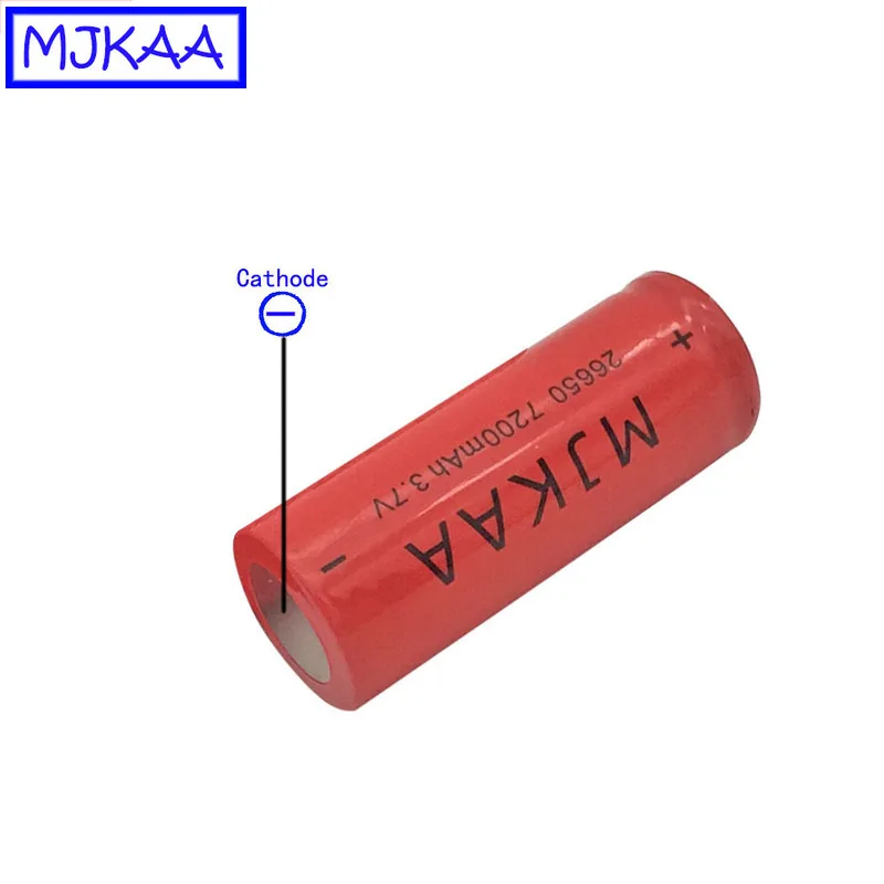 MJKAA 2/4 шт. 26650 Высокое Ёмкость 7200 мА/ч, 3,7 V Перезаряжаемые Li-Ion Батарея для фонарик Фонарь