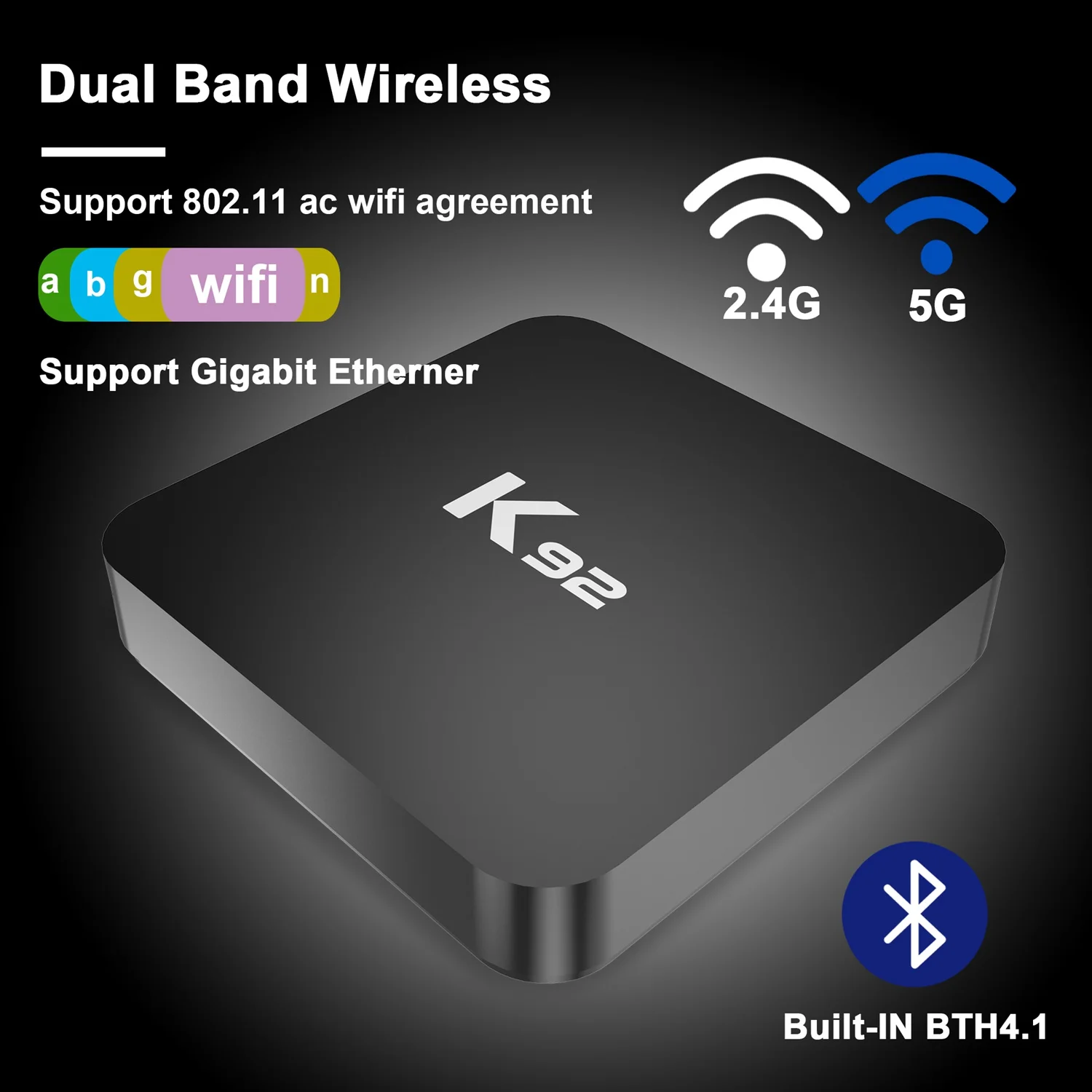K92 S905X2 Android 8,1 Smart tv Box 4 Гб ram 2,4G/5G WiFi Bluetooth 4,1 телеприставка