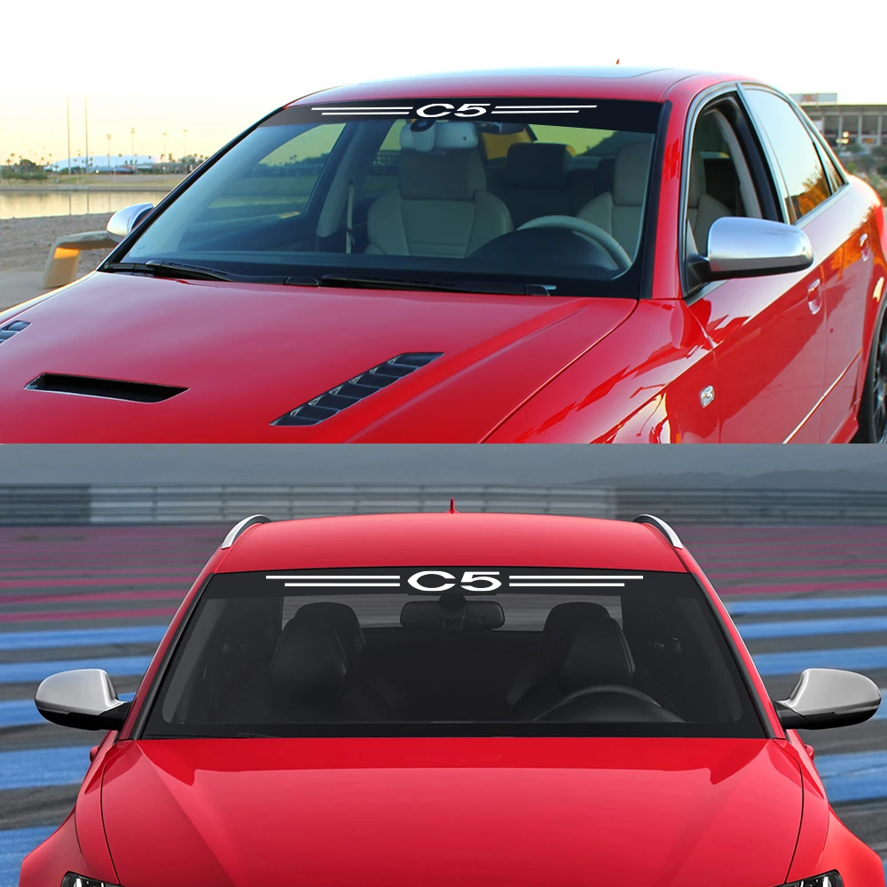 Наклейки на лобовое стекло автомобиля для Citroen C5 Виниловая пленка Авто Светоотражающая спортивная полоса Декаль украшения аксессуары для тюнинга автомобиля
