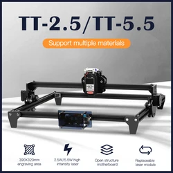 Twotrees – Machine à graver au Laser TT 2.5 TT 5.5 7.5W 20W, bricolage automatique, coupe bois, graveur, Machine de découpe + lunettes Laser 