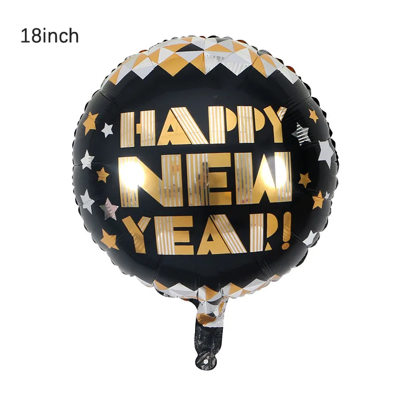 Круглый шар из фольги с изображением звезды Нового года, шар с цифрами для рождества, домашние вечерние шары, украшение на год, товары для декора - Цвет: round A