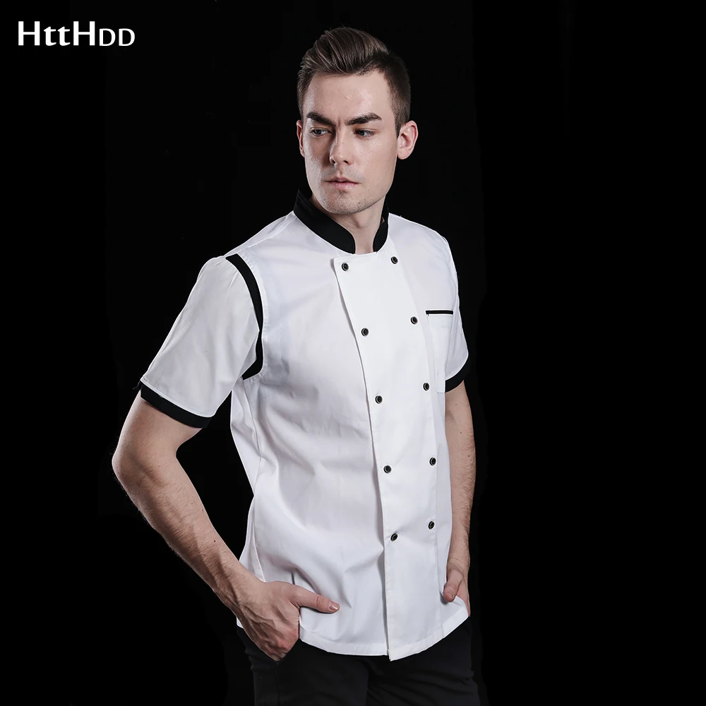 

fashion embroidery Unisex Breathable Short Sleeve Professional Chef Uniform cooking Jacket Bakery Chef Uniform wholesale custom