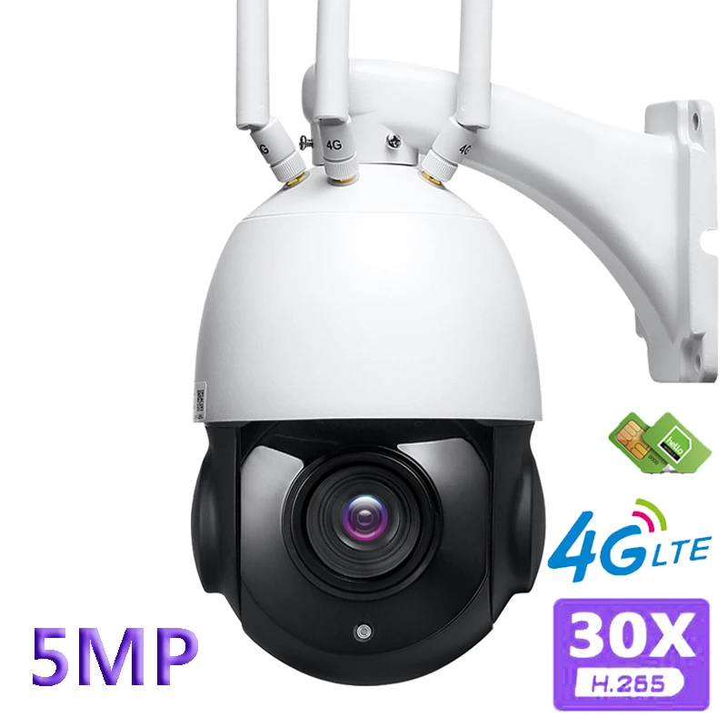 30X оптический зум 4G IP камера WiFi FHD LTE 5MP наружная сферическая 360 градусов Onvif H.265