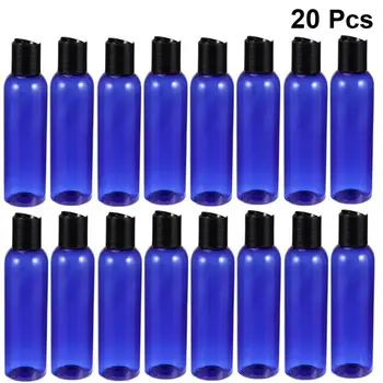 

20pcs 150ML Portable Split Bottles Handy Cosmetic Travel Containers Toiletries Liquid Containers Clear Bottle (Blue and Black)