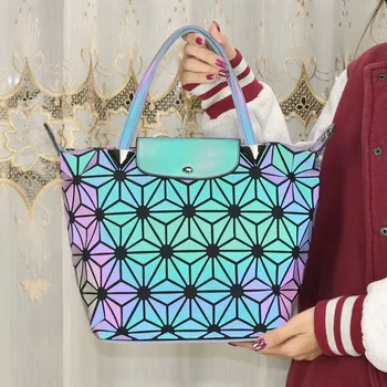 

2020 Spring and Summer New Ins All-match Women's Bag Geometric Rhombus Shoulder Bag Big Women's PU Bag