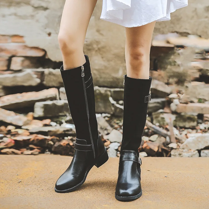 

Lady Boots Sexy Thigh High Heels High Sexy Leather Booties Winter Shoes Women Round Toe Bootee Woman 2019 Luxury Designer