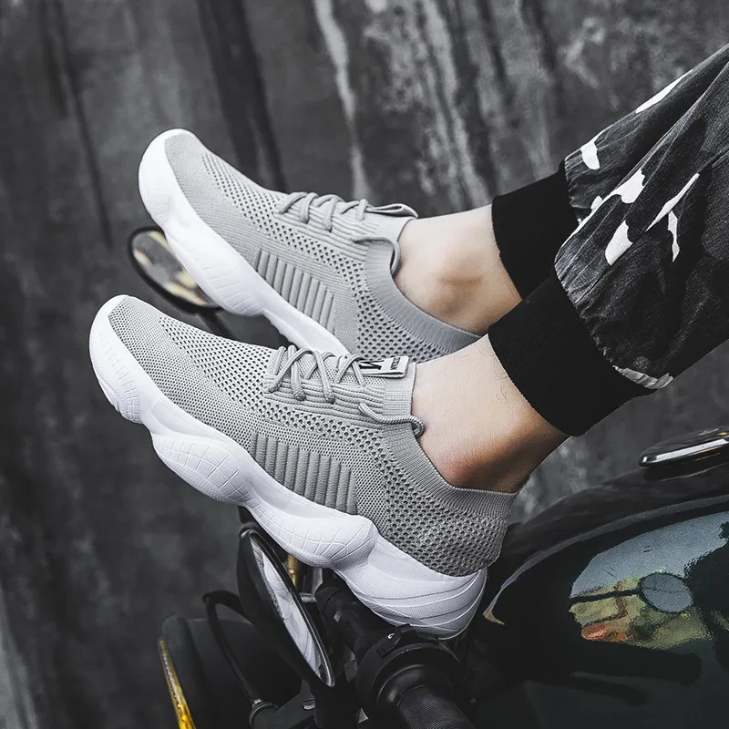 

2019 Men's Vulcanize Shoes Lace-up Breathable Fashion Summer Air Mesh Loafers Casual Shoes Men Trainers Sneakers Tenis Hombre