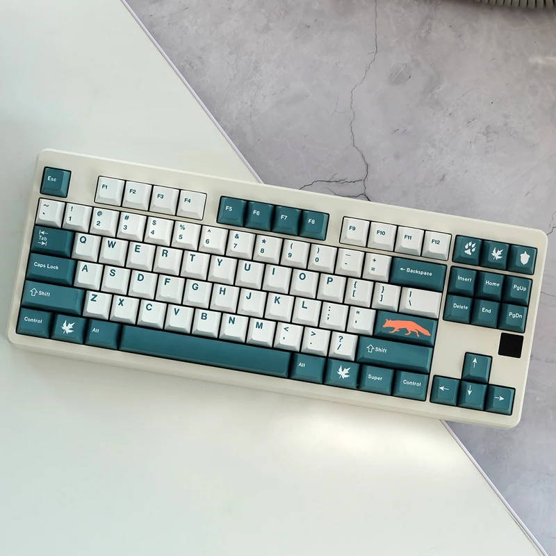 Gmk Fox Keycaps Grupo Pbt Dye Sublimation Cherry Profile Keycap 1.75u 2u Shift 145 Chaves - Imagem 5