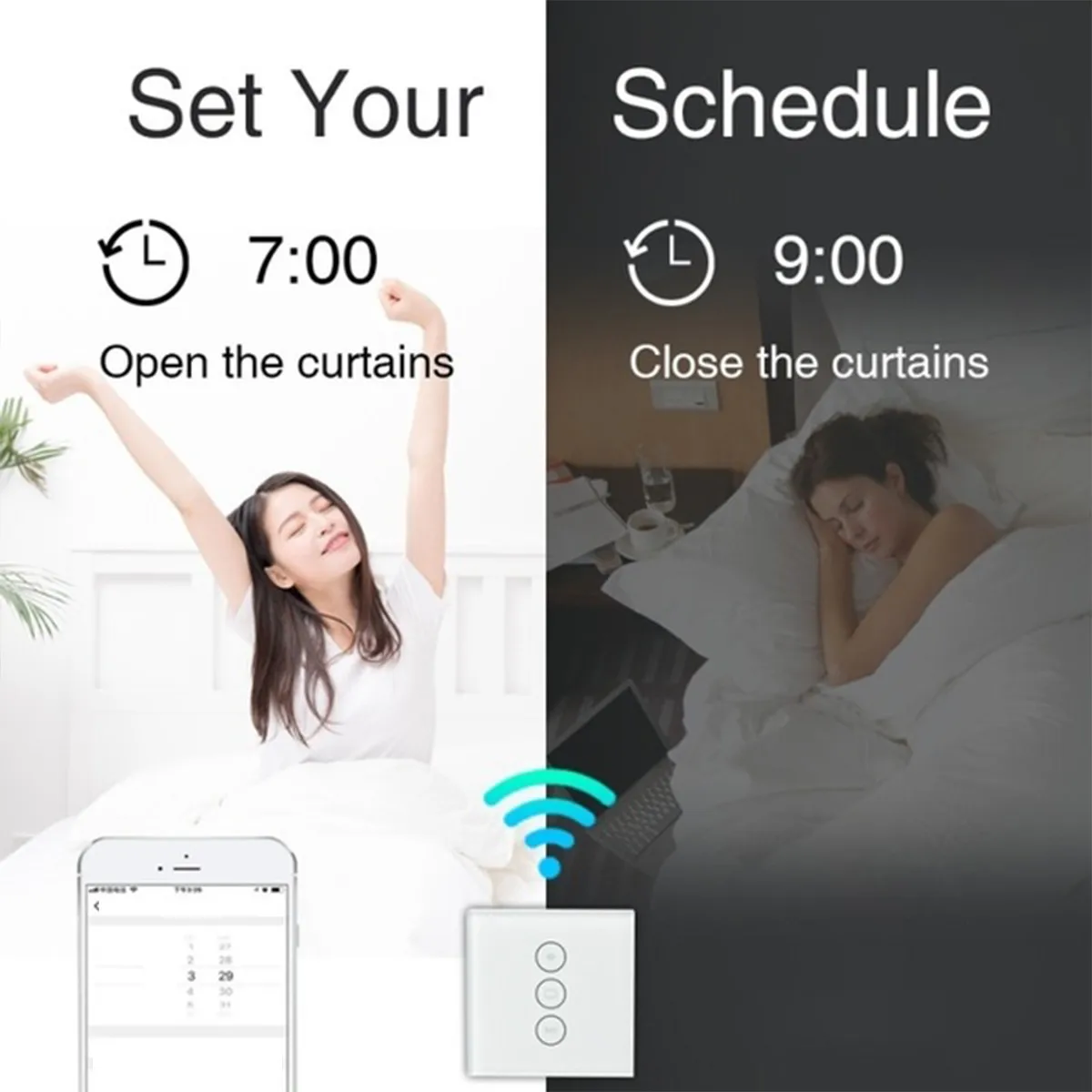 WiFi умный переключатель для занавесок Smart Life Tuya для электрического моторизованного занавеса жалюзи работает с Alexa и Google Home