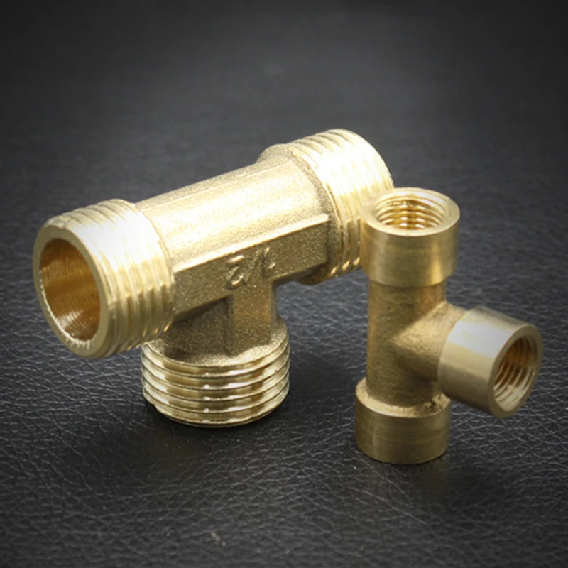 1 шт 1/8 &quot1/4" 3/8 &quot1/2" Мужской Женский резьбовой латунный тройник фитинги