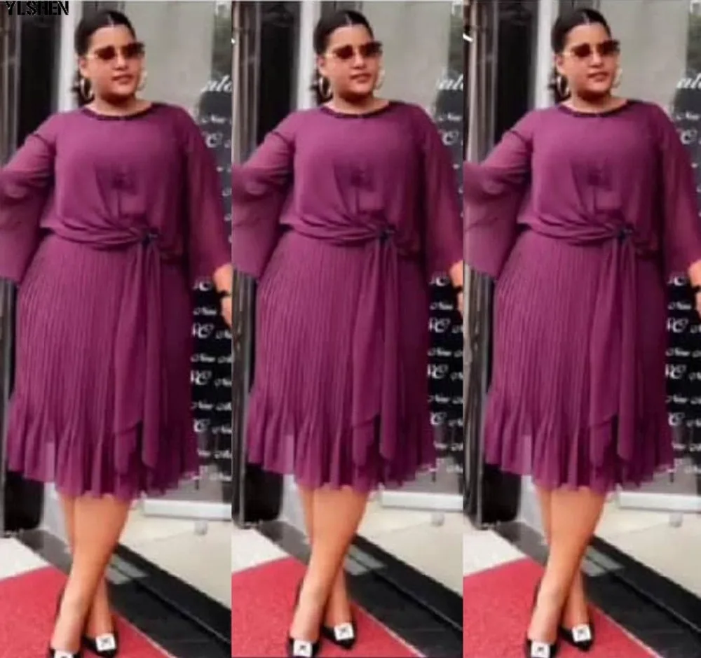 African Dresses For Women 2019 New Elegent Fashion Style African Dress Clothes Women Plus Size Knee-length Ankara Dresses L-3XL 06