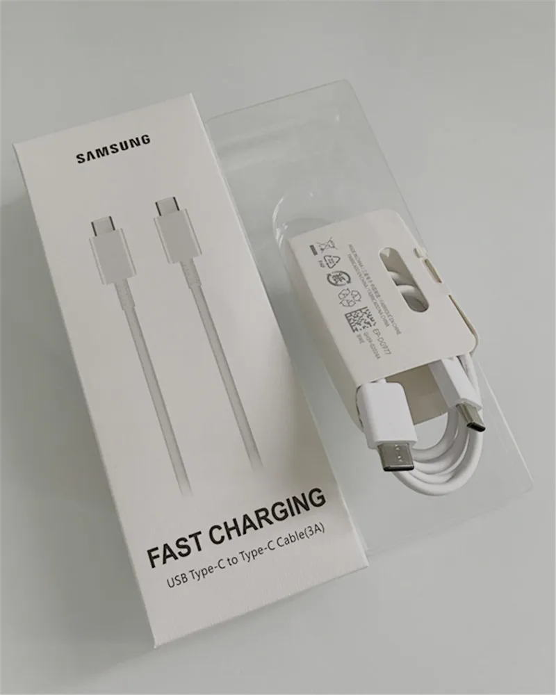 Кабель samsung PD, 1 м, 3 А, быстрая зарядка, usb type-C-type-C, Дата-кабель для Galaxy Note 10 Plus, S10, S10E, S9, A90, Xiaomi 9