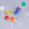 10 pièces 5ml en plastique gradué Cryovial Tube à essai en plastique Tube de congélation Tube d'entreposage au froid avec bouchon à vis 8 couleurs peuvent être choisir ► Photo 2/6