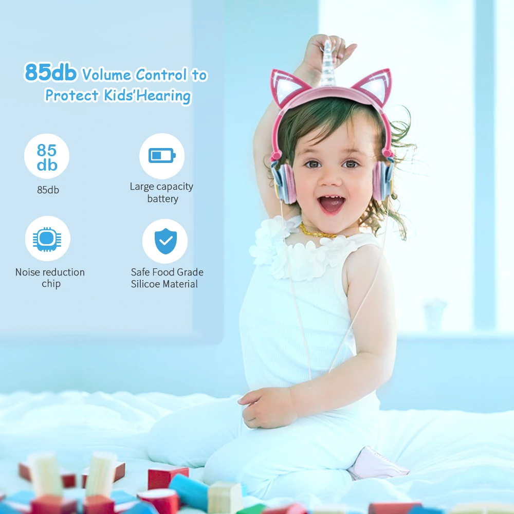 Cute Headphone Unicorns 3 5MM Wired Kids Headphones Earphone Gaming Headset for Adult Children Birthday Gifts