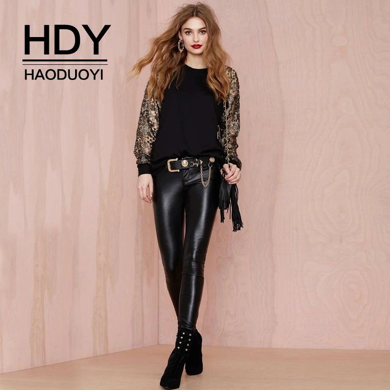 HDY Haoduoyi женские осенние модные элегантные сексуальные однотонные кружевные
