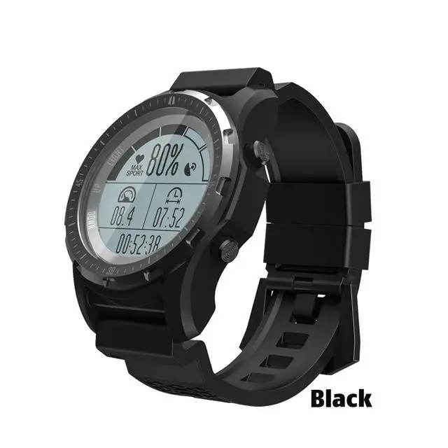 S966 gps Смарт-часы для мужчин монитор сердечного ритма давление воздуха фитнес-часы-трекер компас высота спортивные умные часы - Цвет: Черный