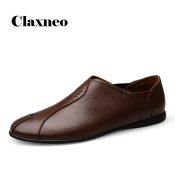 

CLAXNEO Man Loafers 2020 Spring Summer Male Moccasins Genuine Leather Casual Shoe CLAX Men's Boat Shoes Slipons Big Size
