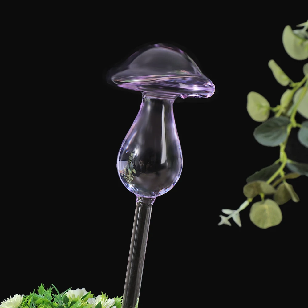 Multicolor Glass Mushroom Design Plant Watering Kits Plant Flowers Water Feeder Self Watering Home Garden Supplies 1PC plant waterer plants irrigation kits