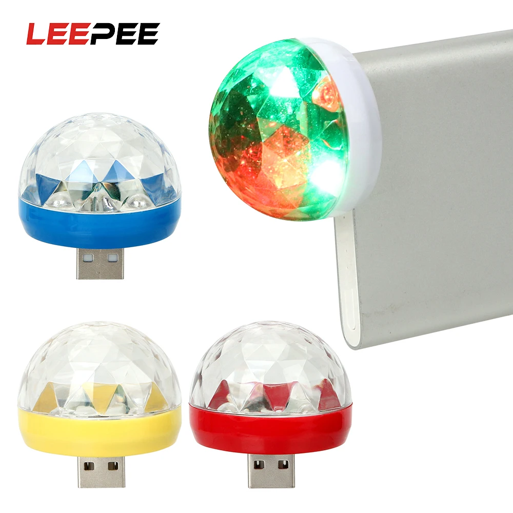 Автомобильные светодиодные атмосферные огни DJ RGB лампа USB клубный диско