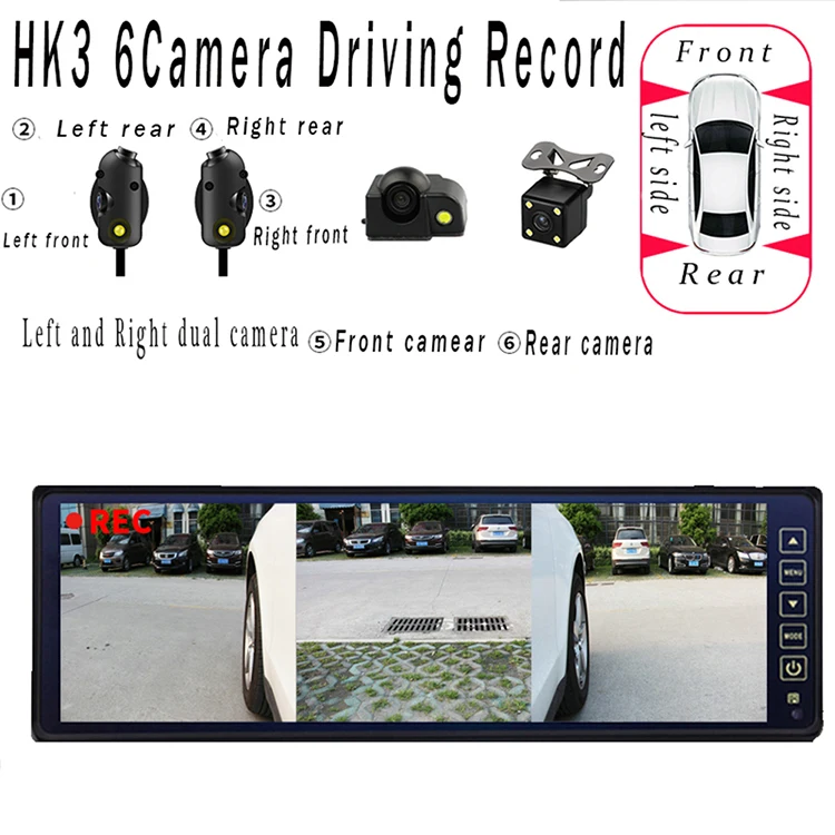 XTRONS Universal Cam Waterproof 360 Degree Car Side Front Rear Camera Wide Angle Lens NTSC//PAL Blind Spot Camera Adhesive Mount