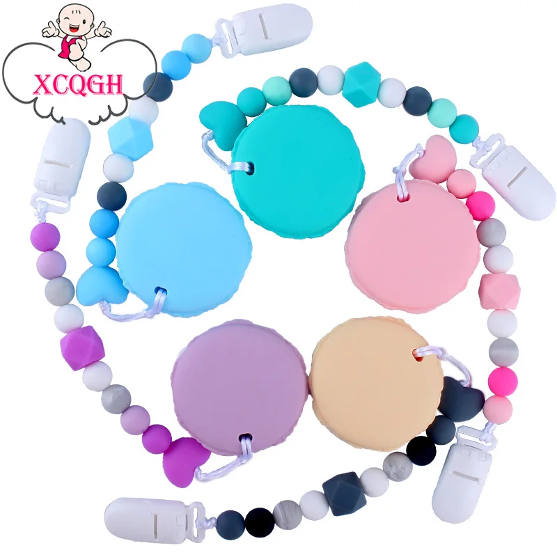 

XCQGH Baby Silicone Beads Pacifier Clip Chain Baby Silicone Molar Teether Pacifier Chain Clip
