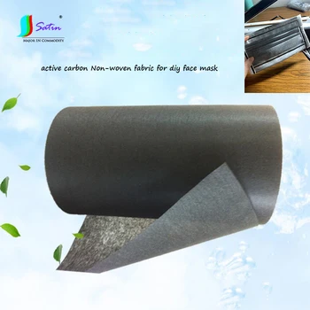 

Home Handmade Make Face Mask Material Black Dust-proof High Density Breathable Activated Carbon Non-woven Cloth 10 meters S0863L