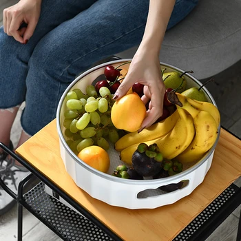 

Countertop Vegetable Fruits Organizer Storage Rack Rotating Turntable Multifunctional Home Kitchen Non Slip Food Container