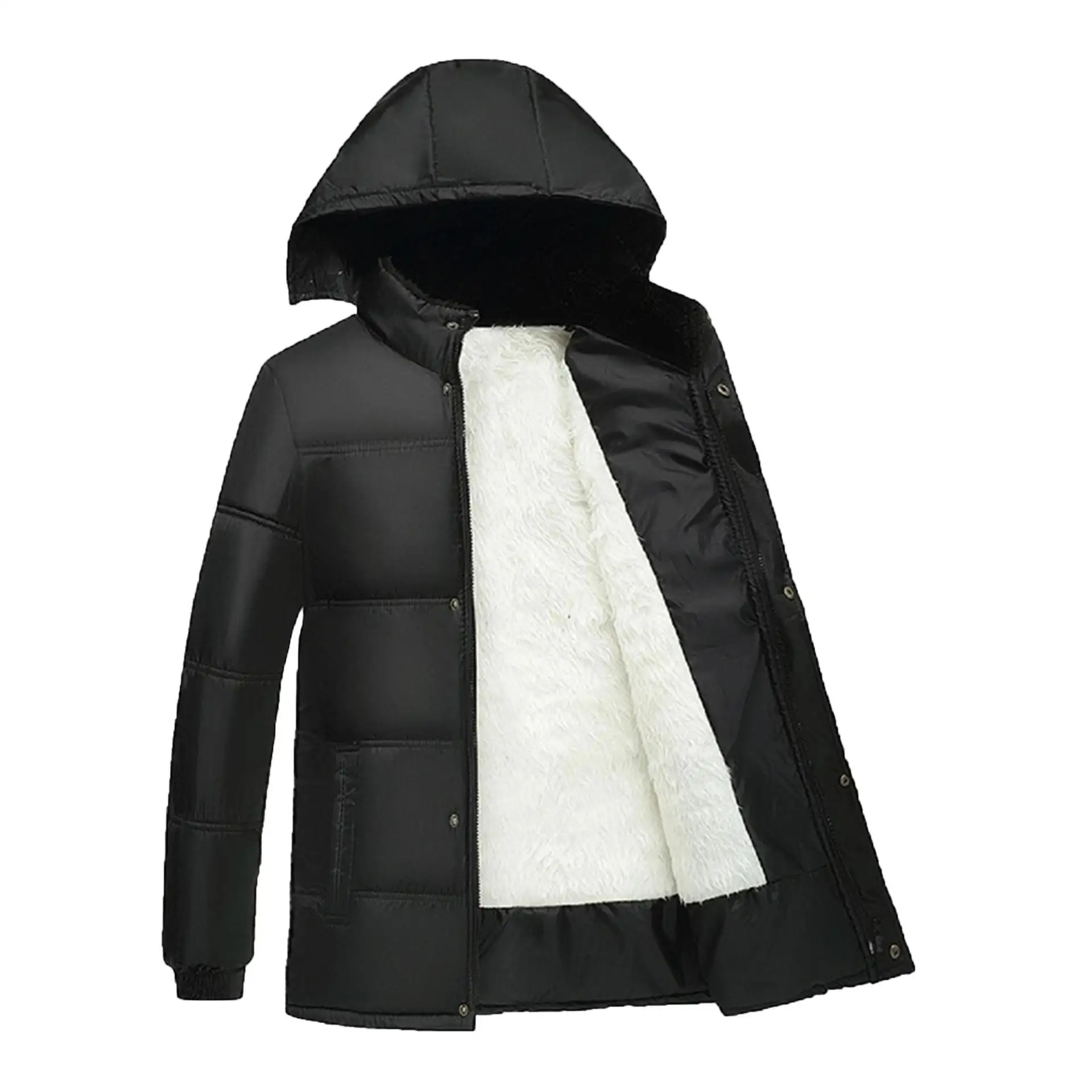 New Winter Jacket Men-30 Degree Thicken Warm Men Parkas Hooded Fleece Man's Jackets Outwear Cotton Coat Parka Jaqueta Masculina - Цвет: A005-White