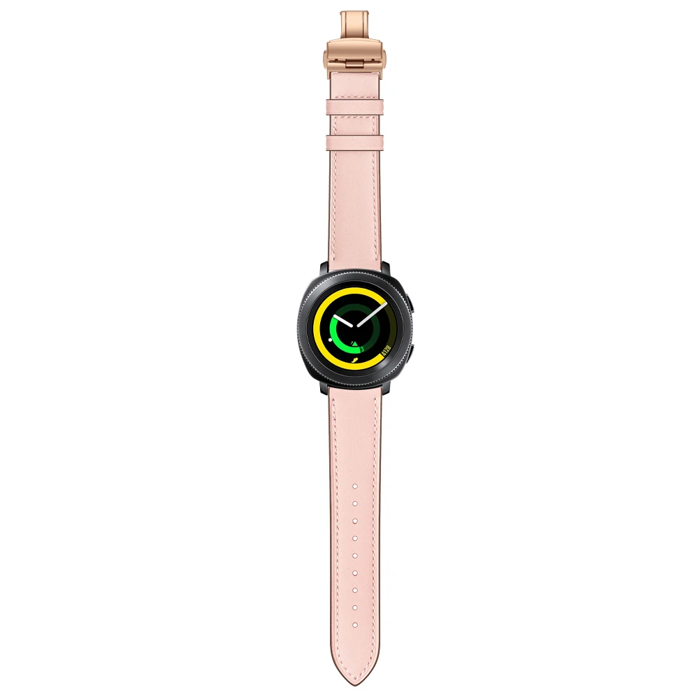UEBN 20 мм роза застежка-бабочка кожаный ремешок для samsung Galaxy Watch 42 мм активный 2 Браслет ремешок для Шестерни S2 спортивный ремешок для часов