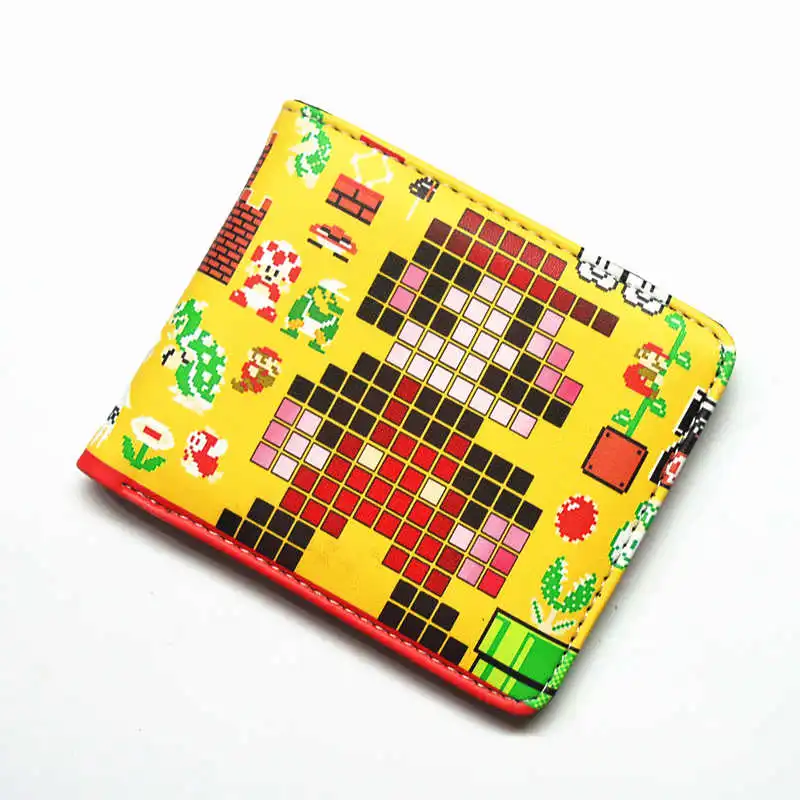 Мультяшный кошелек Super Mario Bros, кошелек на молнии, чехол для кредитных карт, Мультяшные Короткие Кошельки