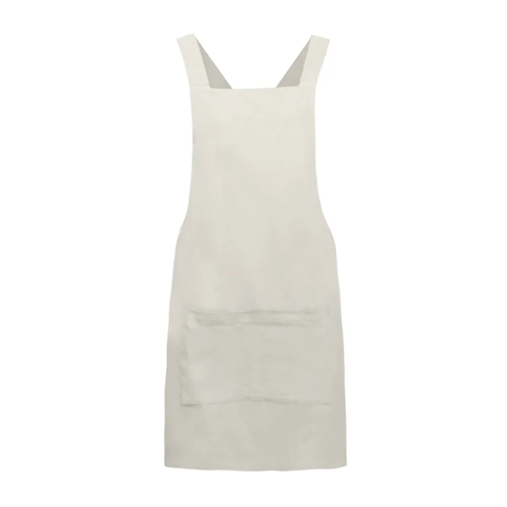 #20 Women Cotton Linen Cross Back Apron Japanese Housework Kitchen Wrap Pinafore Kitchen tool accessories Home Products