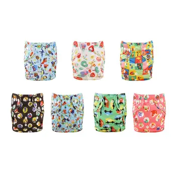 

FashionBaby Diapers Baby Washable Printed Snap Diaper Pants Neonatal Leak-proof Diaper Reusable Gift 0-18M
