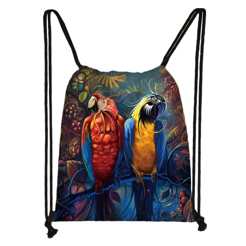 Милая сумка с принтом птицы Совы/попугая, женская модная сумка для ...